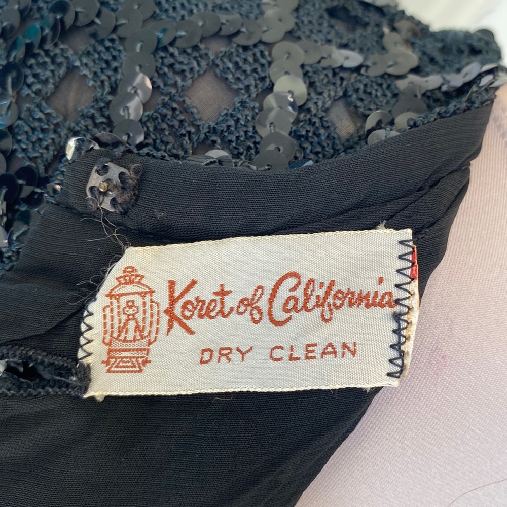 Vintage 60's Glam Sequined Top KORET of California Fitted Crop Length - Picture 8 of 9